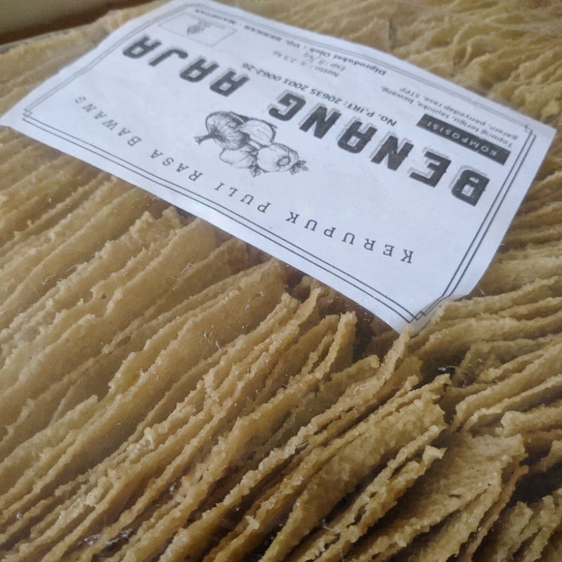 Kerupuk puli mentah rasa bawang / Kerupuk gendar / Kerupuk lempeng / Kerupuk puli tepung / Kerupuk p