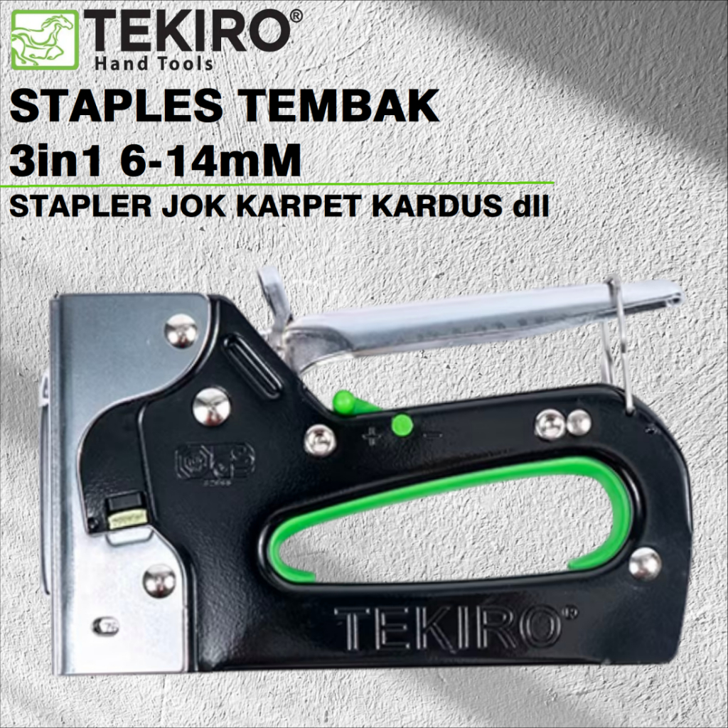 

Staples Gun Tembak Staple Gun 3in1 6-14mm TEKIRO Stapler Tembak Kayu Steples Tembak Jok Kardus