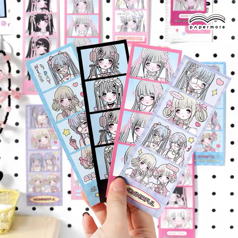 

sticker anime girl photogrip pprmr isi 6 journalling stiker readystock B2104