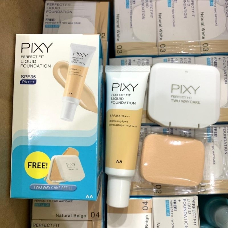 READY  Paket Bundling Pixy (Foundation + Two Way Cake) Banded Bedak