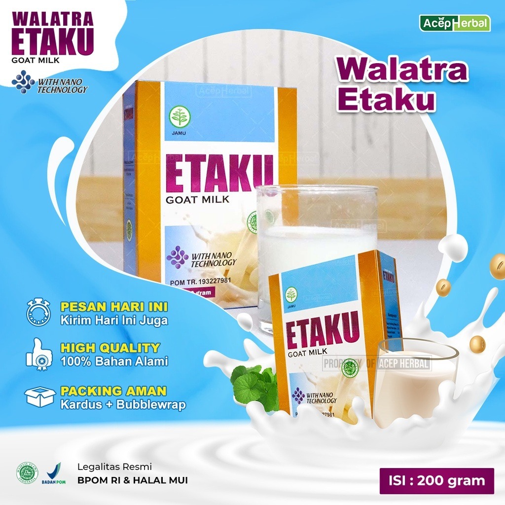 

(1 BOX)Etaku Goat Milk Susu Kambing Etawa Bubuk Murni Walatra Etaku Solusi Untuk Kolesterol Tinggi