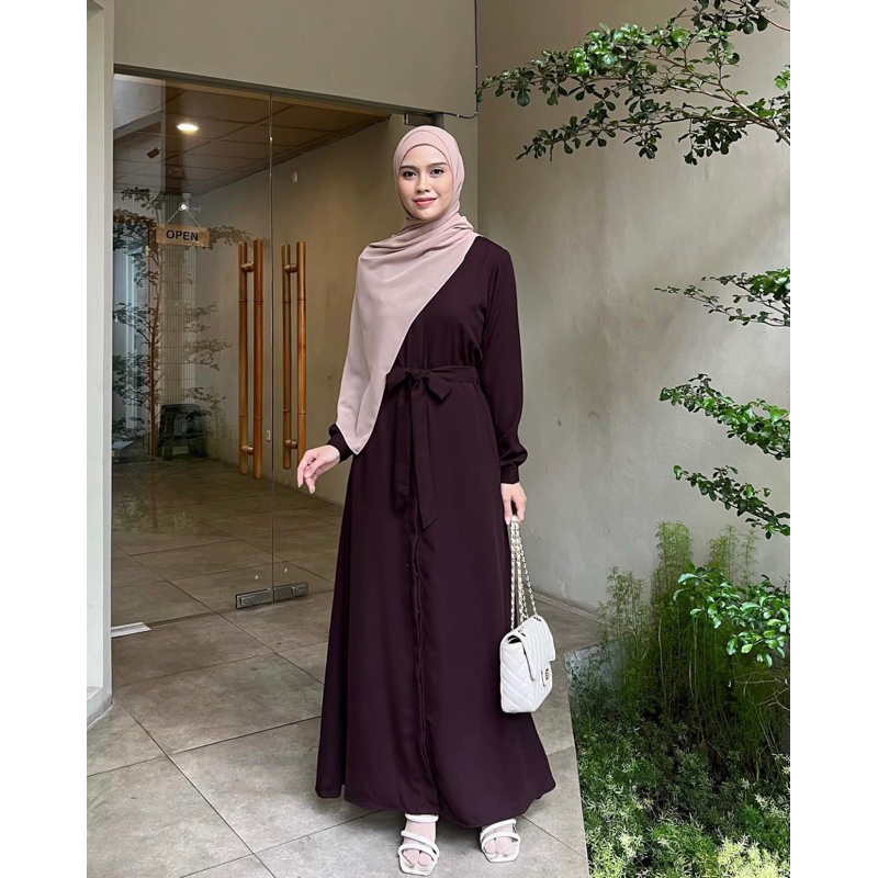 Elmiza - Kinan Dress Bahan Premium Wollycrepe Gamis Muslim Wanita Terbaru