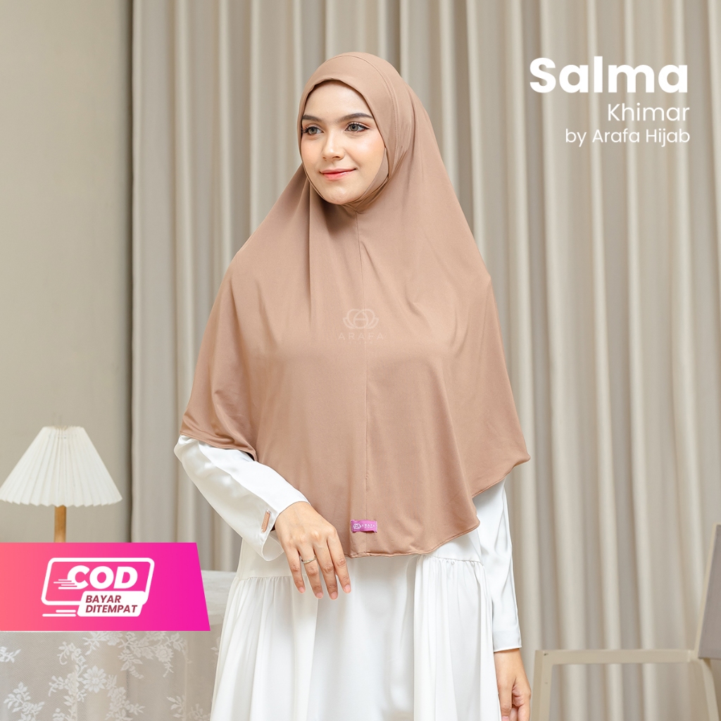 Arafa Hijab - Khimar Salma | Hijab Instan Premium Malay | Jilbab Dagu Jersey Syari Terbaru | Bergo U