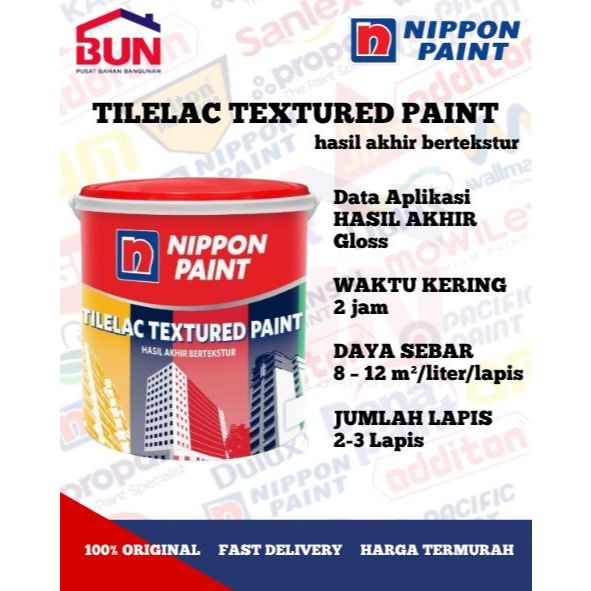 CAT TEKSTUR TEMBOK TILELAC NIPPON PAINT PUTIH 5KG (galon)
