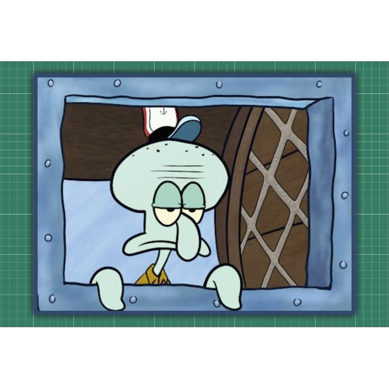 Sticker spongebob jendela krusty krab
