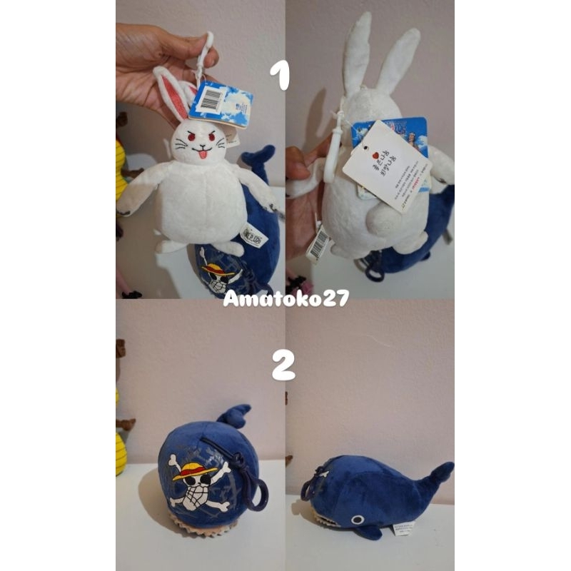 Gantungan kunci one piece kelinci dan ikan paus laboon one piece brand