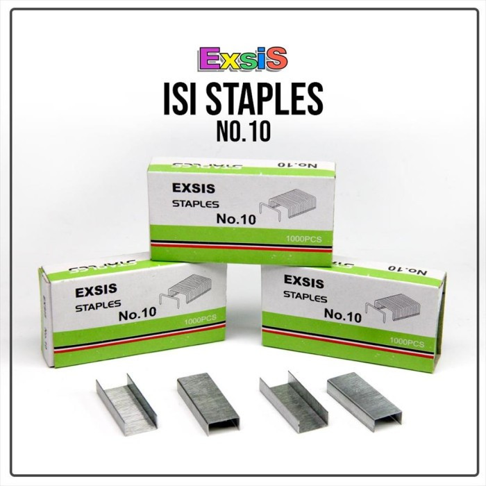 

[1 Kotak Kecil] Isi Staples Kecil No 10 EXSIS / HIJAU