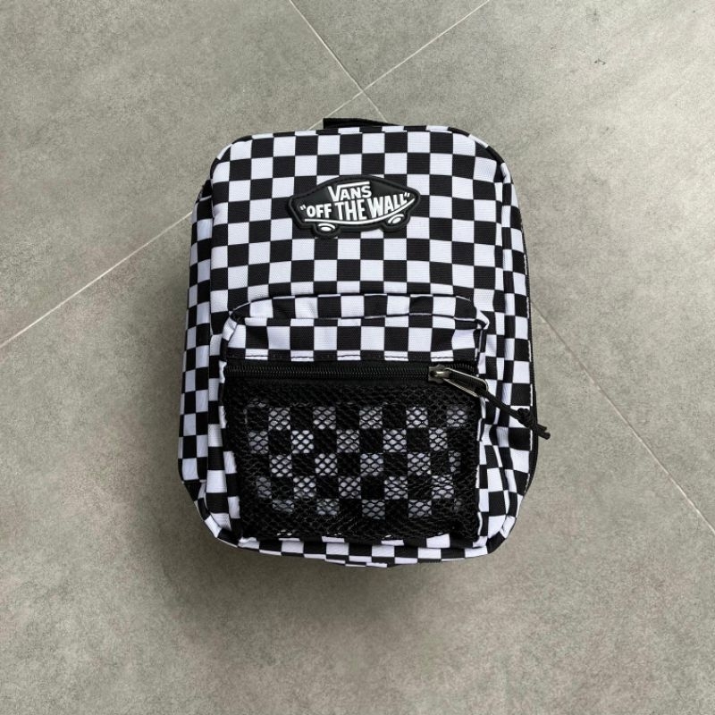 tas Bekal , Vans Old Skool Lunch Bag Checkerboard Black White 100%Original