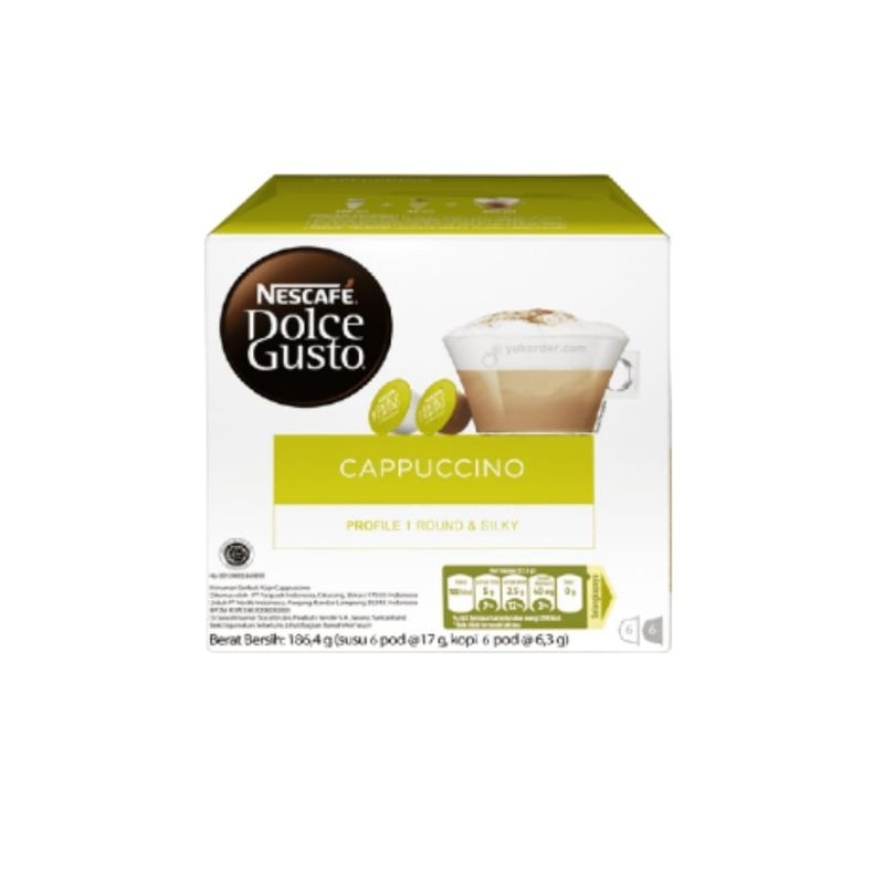 

Nescafe Dolce Gusto Cappucino Kopi Capsules 12 Pod