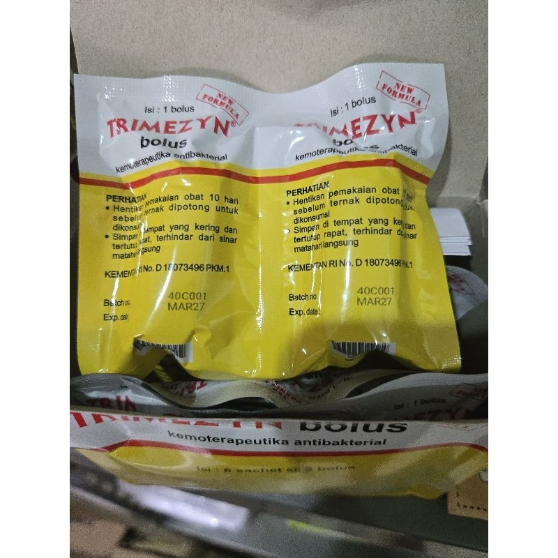 TRIMEZIN BOLUS MEDION OBAT DIARE SAPI dan kambing (1pc)