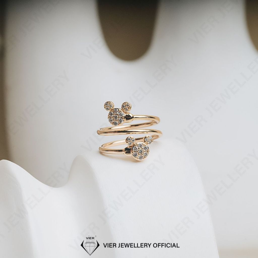 Vier Edition Ring 6795 Cincin Wanita Mickey Crystal Zirconia Replika Berlian by Vier Jewellery