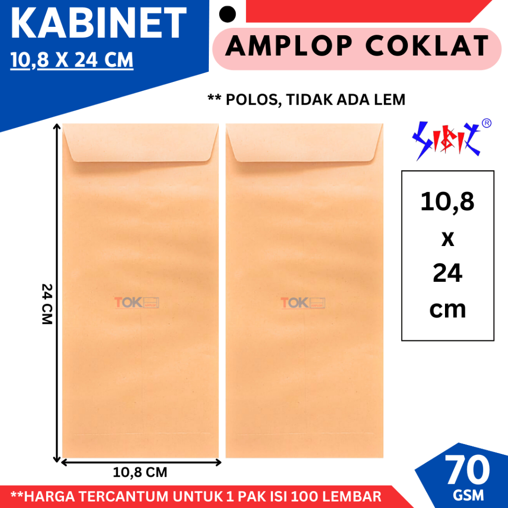 

Amplop Coklat KABINET ( 10,8x24 Cm )