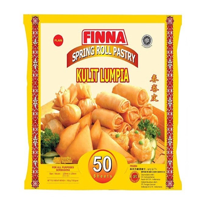 

FINNA Kulit Lumpia Isi 50 Lembar KHUSUS INSTANT Spring Roll Pastry Sheet Bahan Samosa Kreasi Gorengan Pisang Garing Renyah Makanan Beku Frozen Food Gojek Grab Instan Enak Lezat Murah Malang Jatim