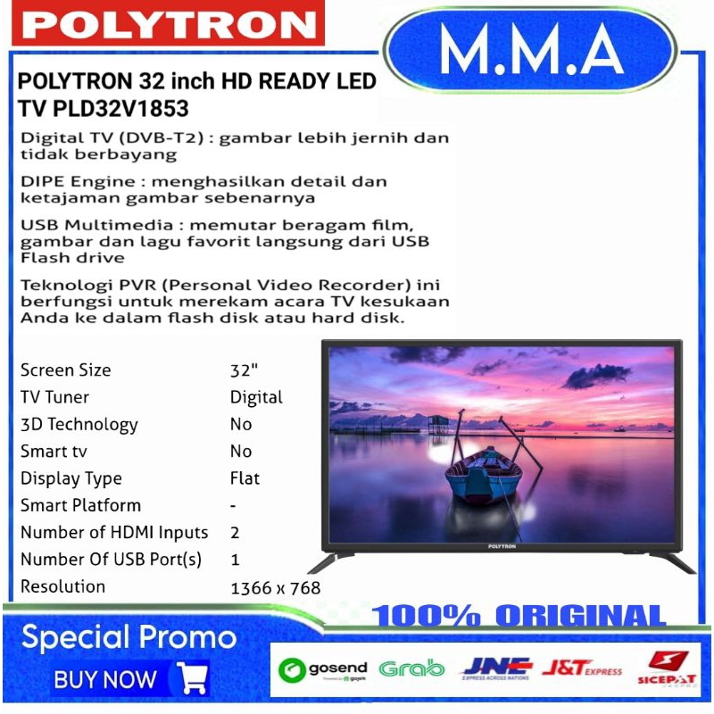 POLYTRON DIGITAL LED TV 32 INCH PLD 32V1853 POLYTRON PLD32V1853