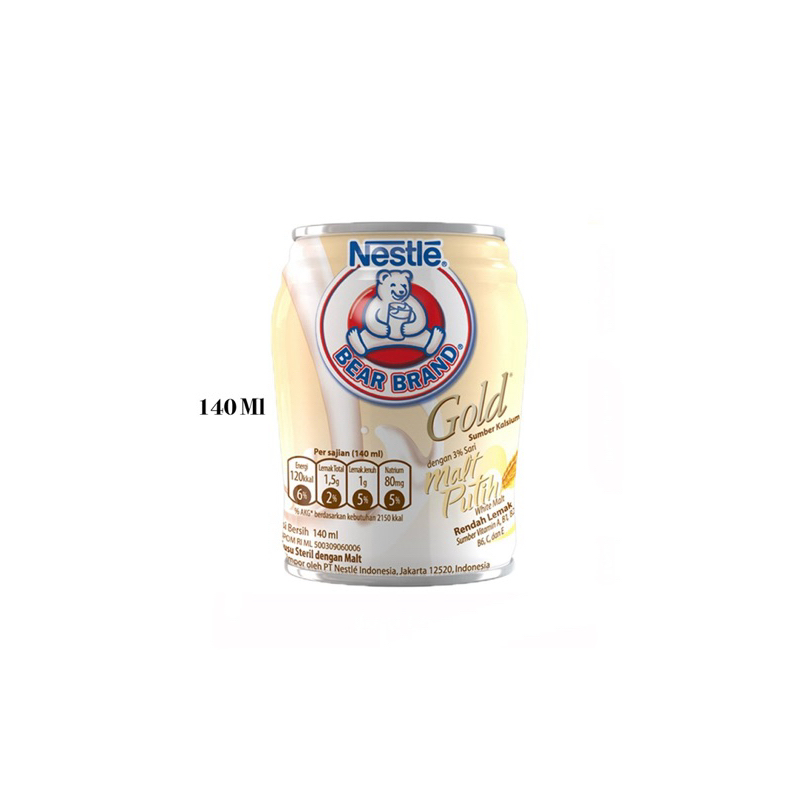 

Bear Brand Gold Susu Steril Malt Putih 140 Ml