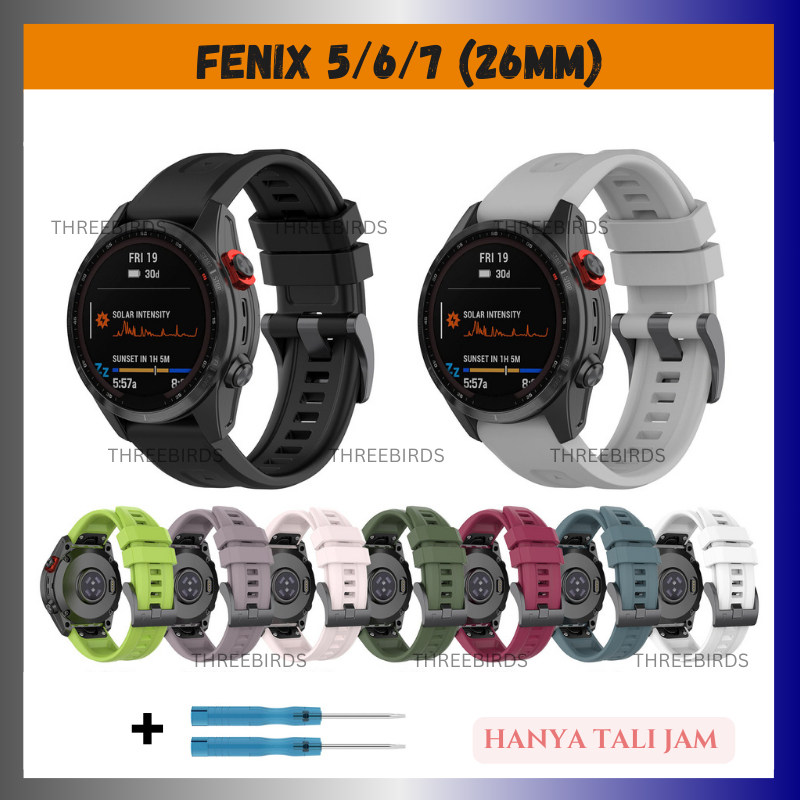 Strap Premium Silicone 26mm Garmin FENIX 7X 6X 5X WITH OFFICIAL BUCKLE - Tali Jam Strap Garmin Fenix