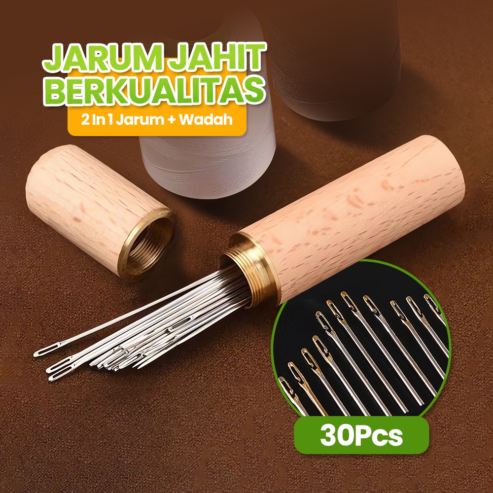 [ 1 SET ] Jarum Jahit Stainlees Mata Jarum Lubang Besar Jahit Silang Jarum Rajut Benang Bordir