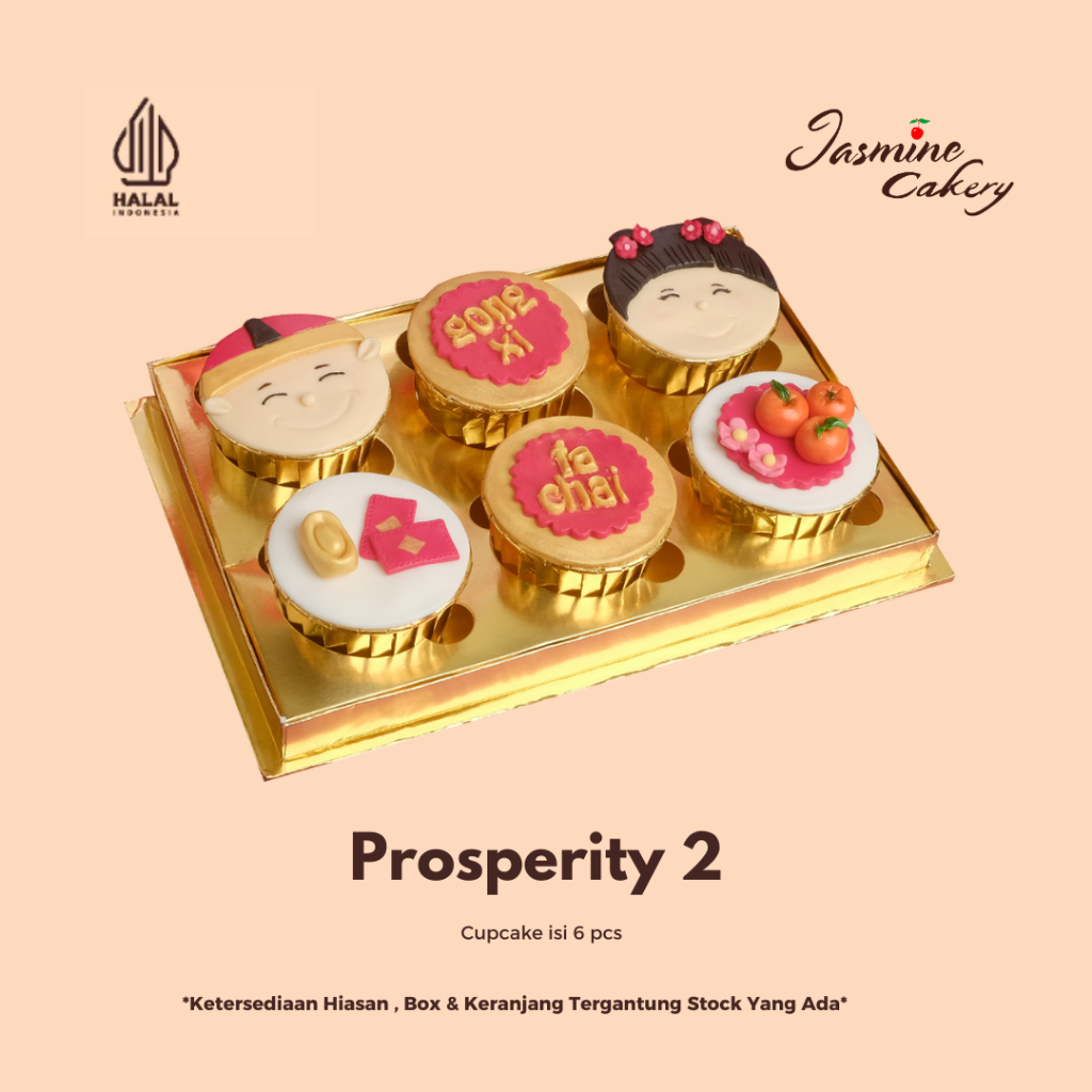 

Jasmine Cakery Hampers Imlek Prosperity 2 / Parcel Gift Imlek Cup Cake isi 6 pcs