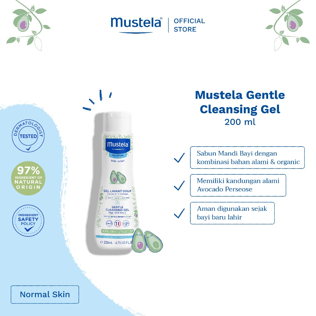 Mustela Bebe Gentle Cleansing Gel 200 ml - Sabun Mandi Bayi