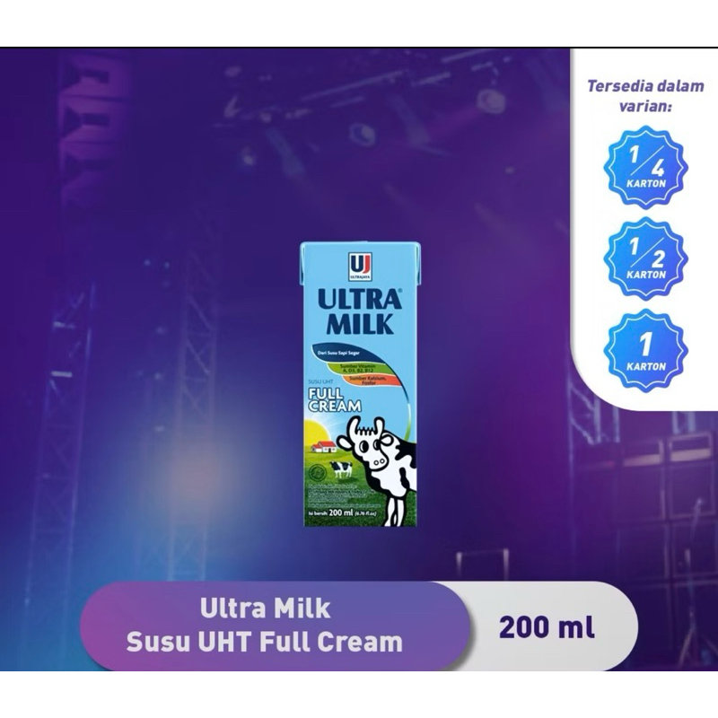 

Susu Ultramilk UHT 200 ml kartonan isi 24 pcs CAMPUR VARIAN Ultra Jaya