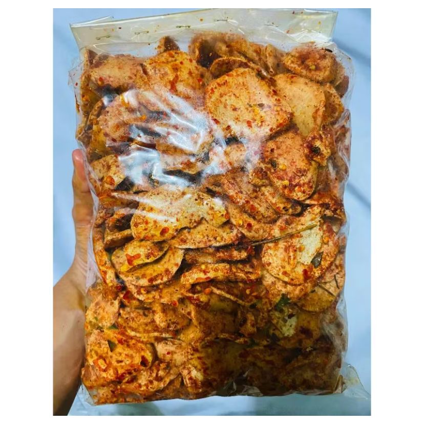 

basreng keripik/basreng bulat/basreng koin pedas daun jeruk/original daun jeruk kemasan 500gr 250gr 100gr