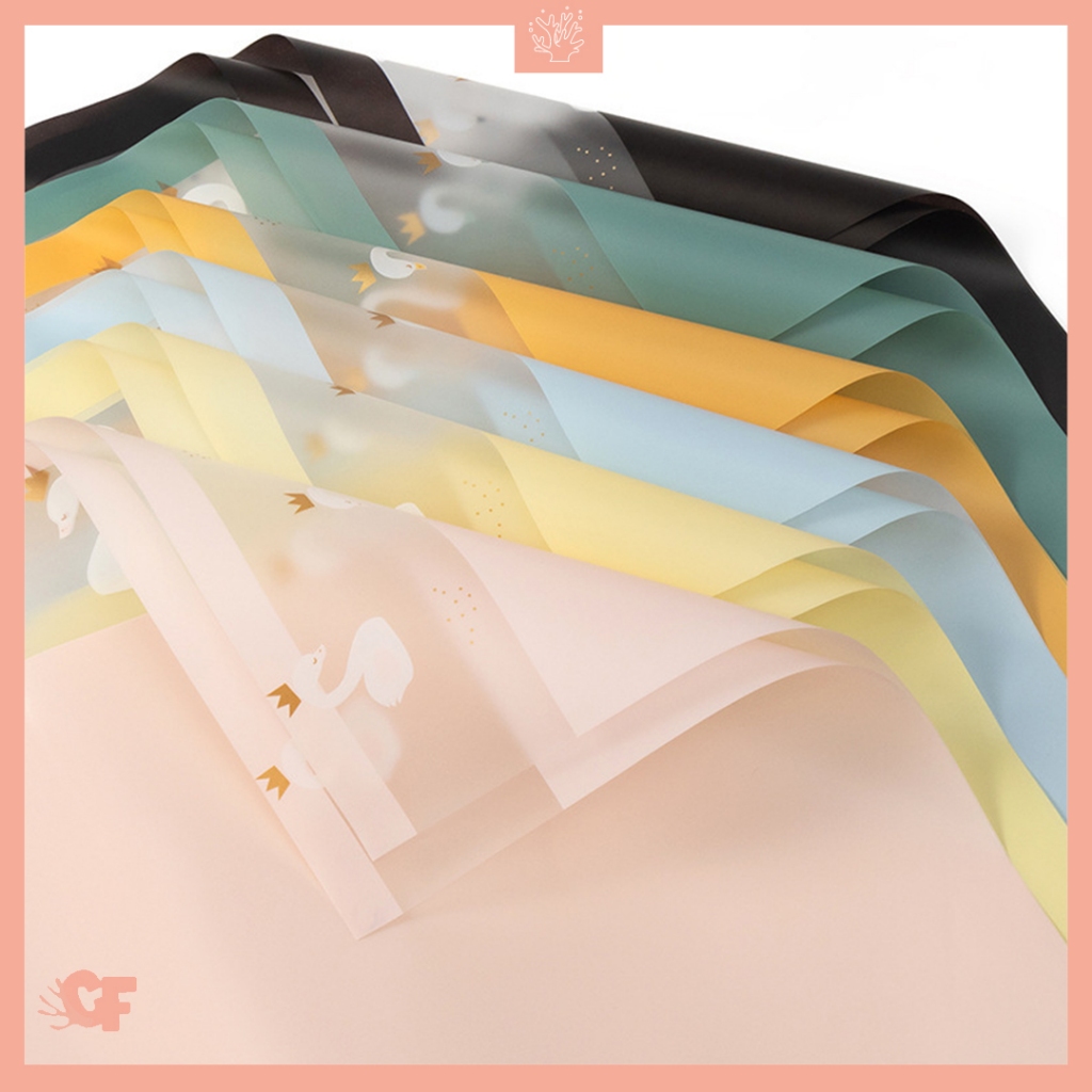 

20 LEMBAR Kertas Buket Bunga OPP Motif Angsa Buket Bunga Flower Wrapping Cellophane KB6032