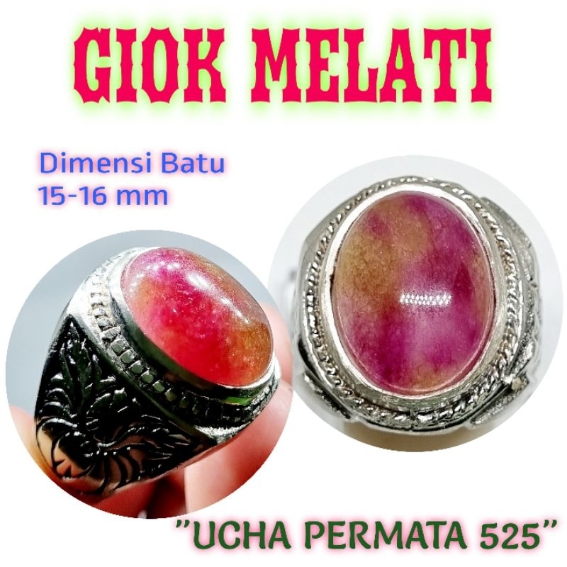 cincin batu giok melati / giok kembang tembus senter / cincin batu akik giok