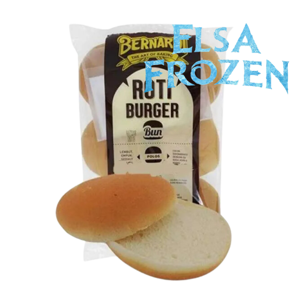 

BERNARDI POLOS BURGER BUN 300GR ISI 6 PCS /ROTI BURGER / ROTI BEKU