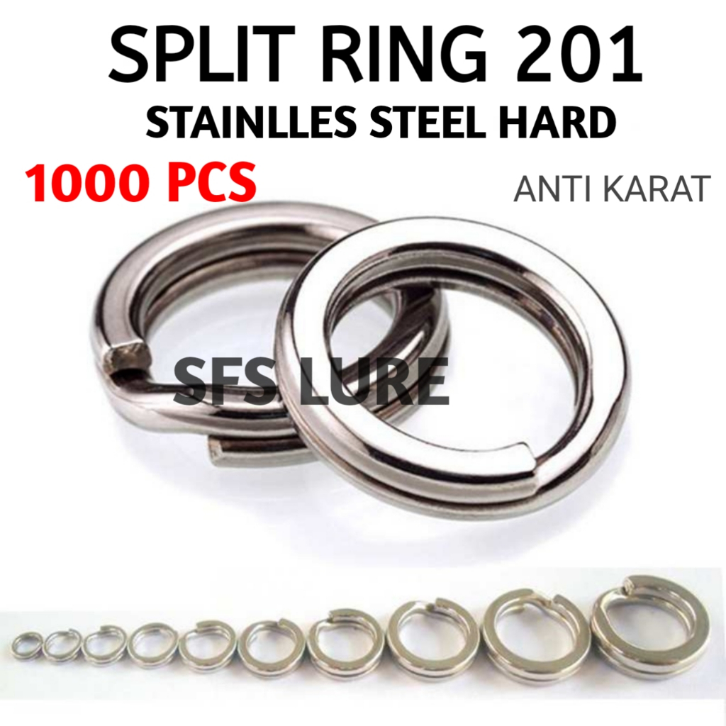 Split ring pipih stainless steel 201 1000pcs split ring assist hook split ring soft frog split ring 