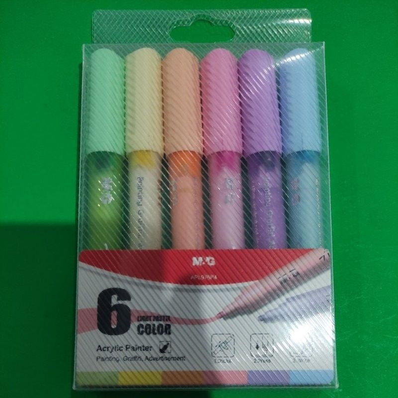 

Acrylic Marker Pastel 6 Colours M&G