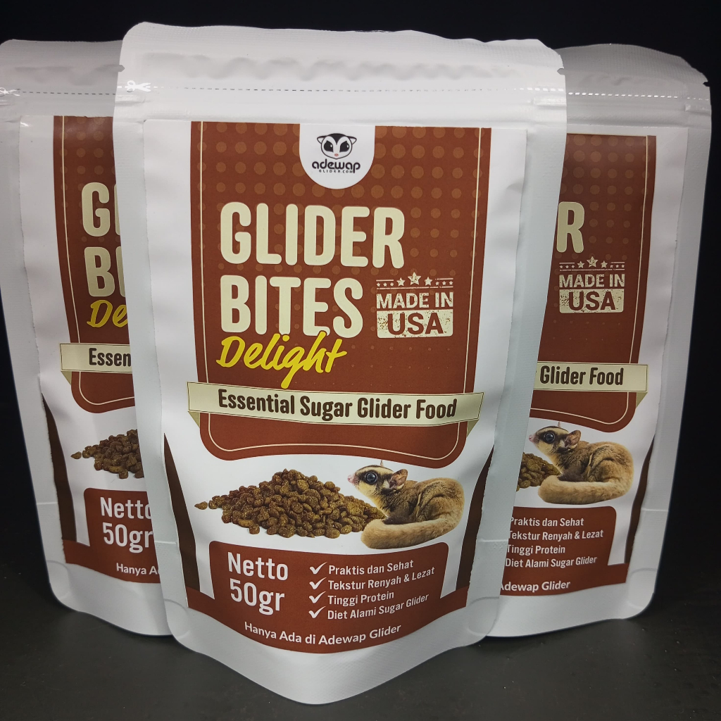 ADEWAP GLIDER Glider Bites Delight Food : Makanan Pellet Protein Hewani Sugar