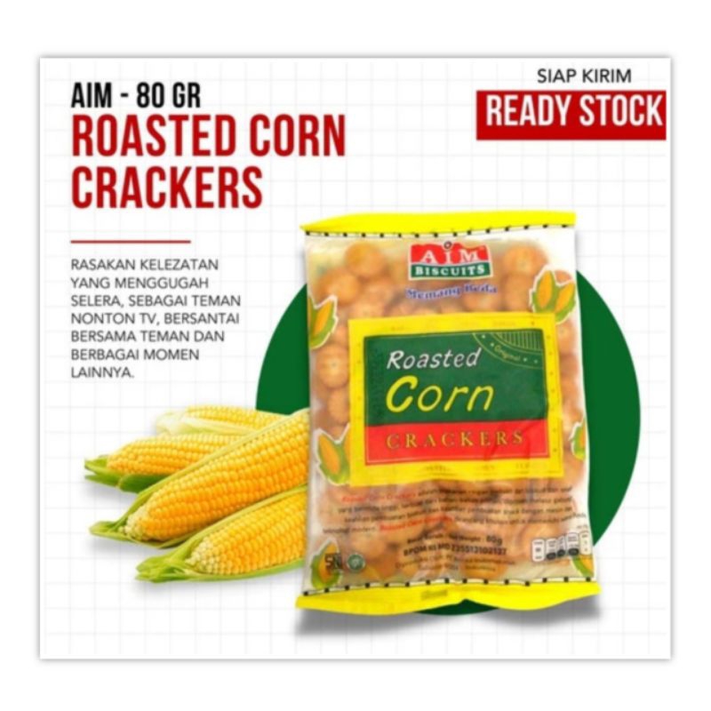 

Aim Roasted Corn Crackers 80 gr Biskuit Snack Cemilan