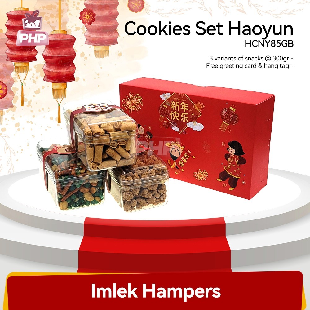 

#PHP Hampers Snack & Kue Kering Cookies Set Imlek CNY 3 in 1 (M) - Paket Hao Yun - Sesuai Gambar