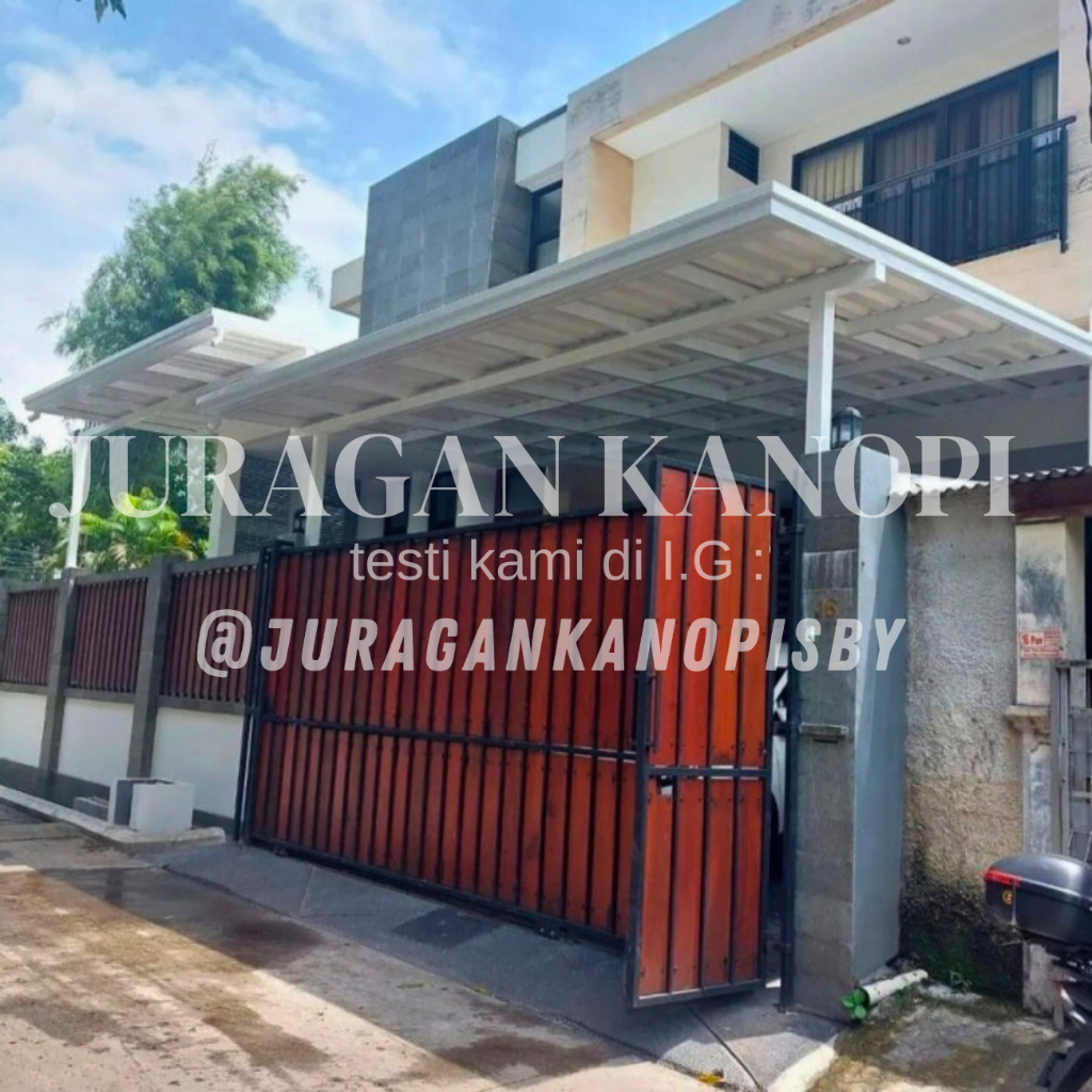 Kanopi atap alderon double layer upvc minimalis terpasang