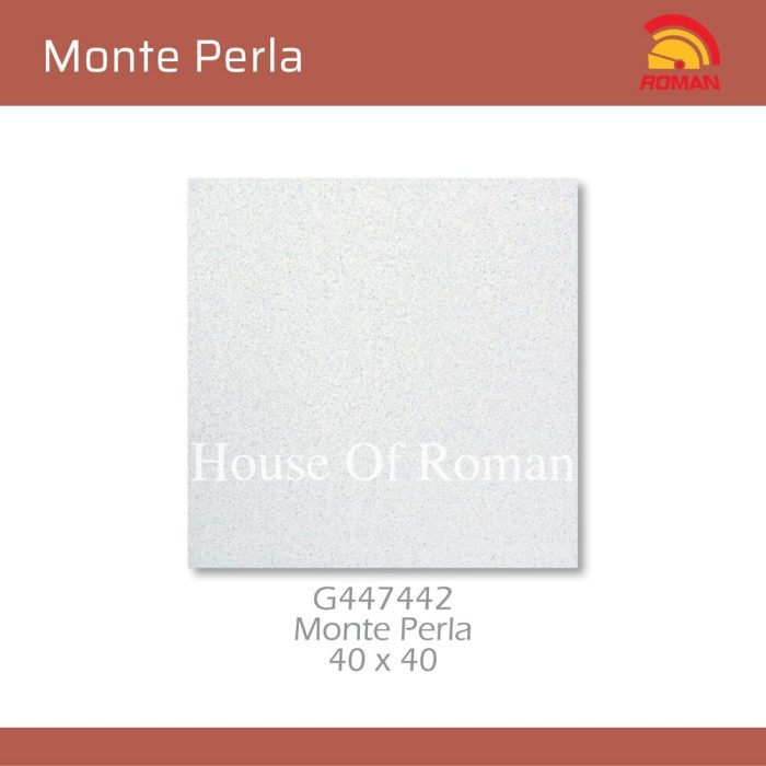 G447442 MONTE PERLA UK.40X40 PUTIH BINTIK MATT KERAMIK ROMAN