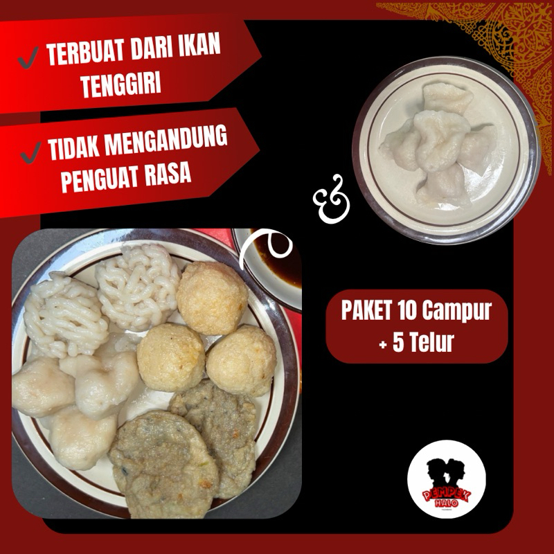 

HALO-PAKET PEMPEK 10 Campur + Telur 5 ASLI PALEMBANG