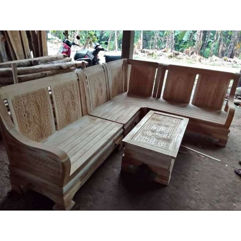 kursi sudut minimalis semut kayu jati