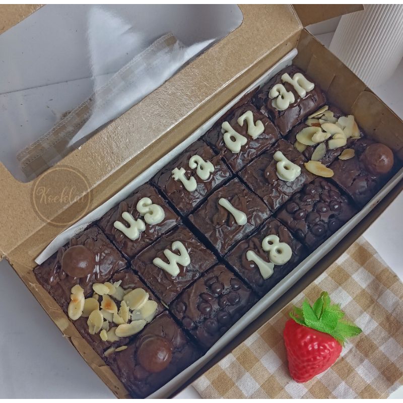 

PROMO brownies fudgy ucapan coklat huruf by KoeKlat