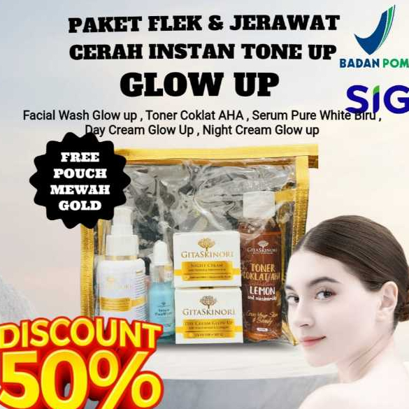 CREAM BPOM PEMUTIH WAJAH AMPUH CREAM GLOWING TERLARIS NEW PAKET WAJAH  / PAKET WAJAH WHITENING GITAS