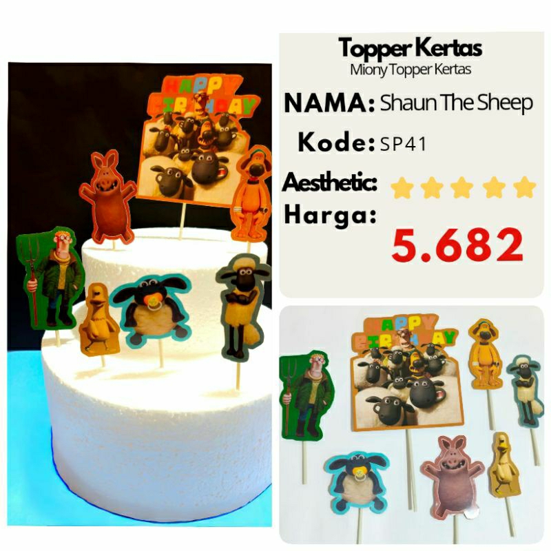 Shaun The Sheep Topper Kertas HBD Besar