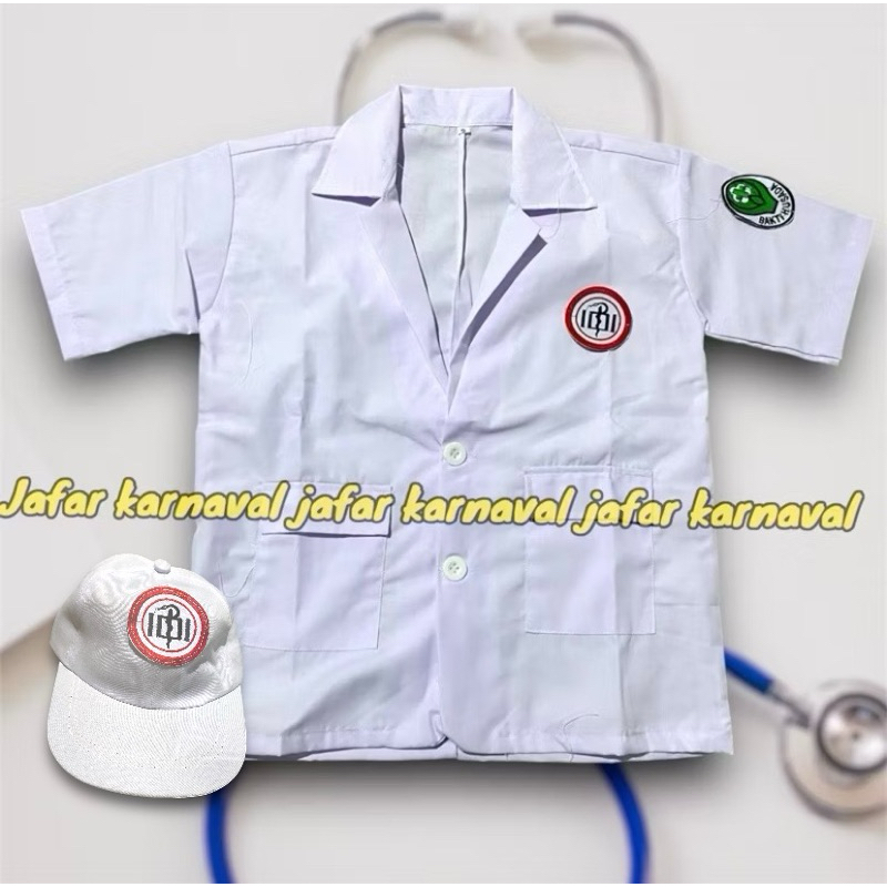 JAS DOKTER ANAKCEWEK-COWOK PAUD, TK,SD LENGAN PENDEK/BAJU PROFESI DOKTER ANAK PAUD, TK, SD