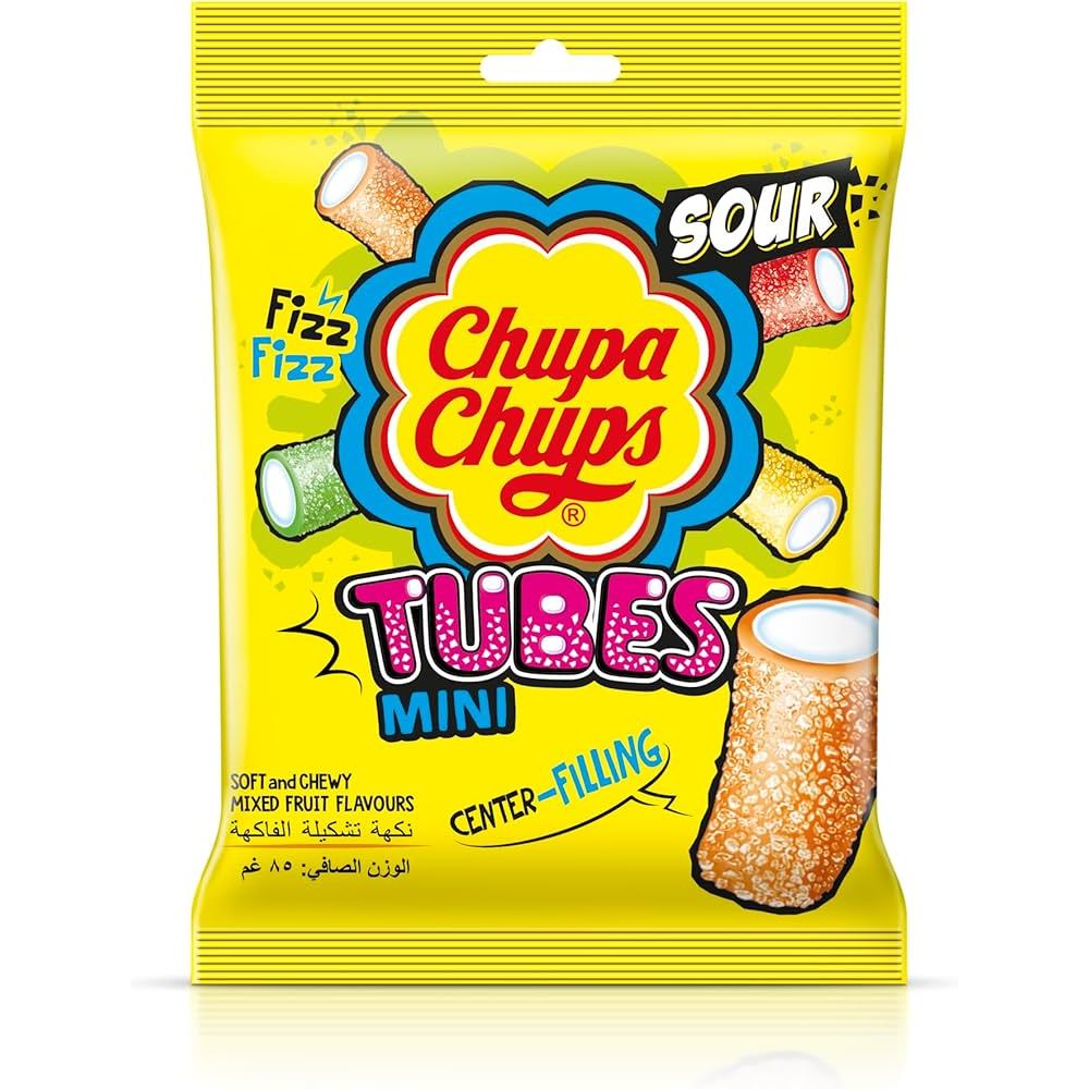 

Chupa Chups Sour Tubes 24g - Permen Jeli Asam Manis Rasa Buah Tropikal