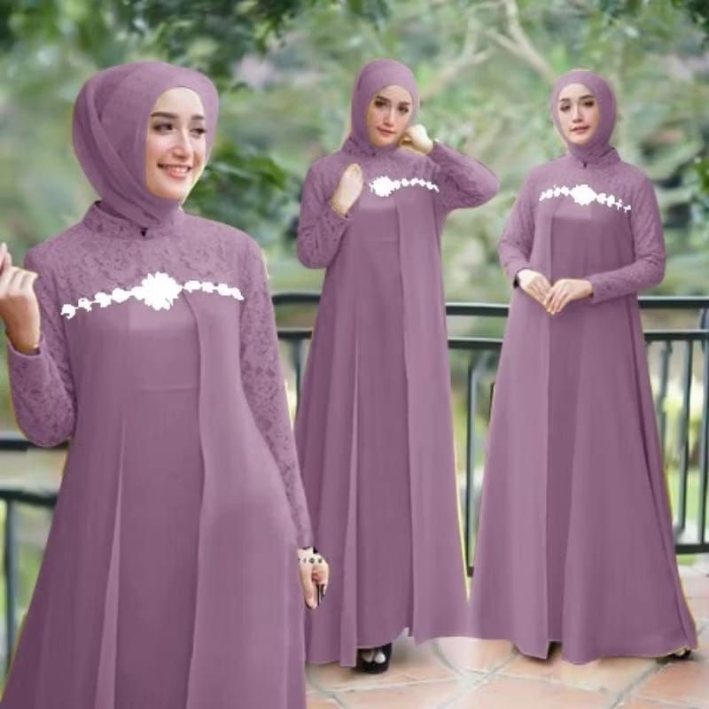 ERINA - GAMIS DRESS BRUKAT PREMIUM IMPORT MODEL KERANCANG/ BAJU BRUKAT BUSUI JUMBO KRANJANG WARNA PO