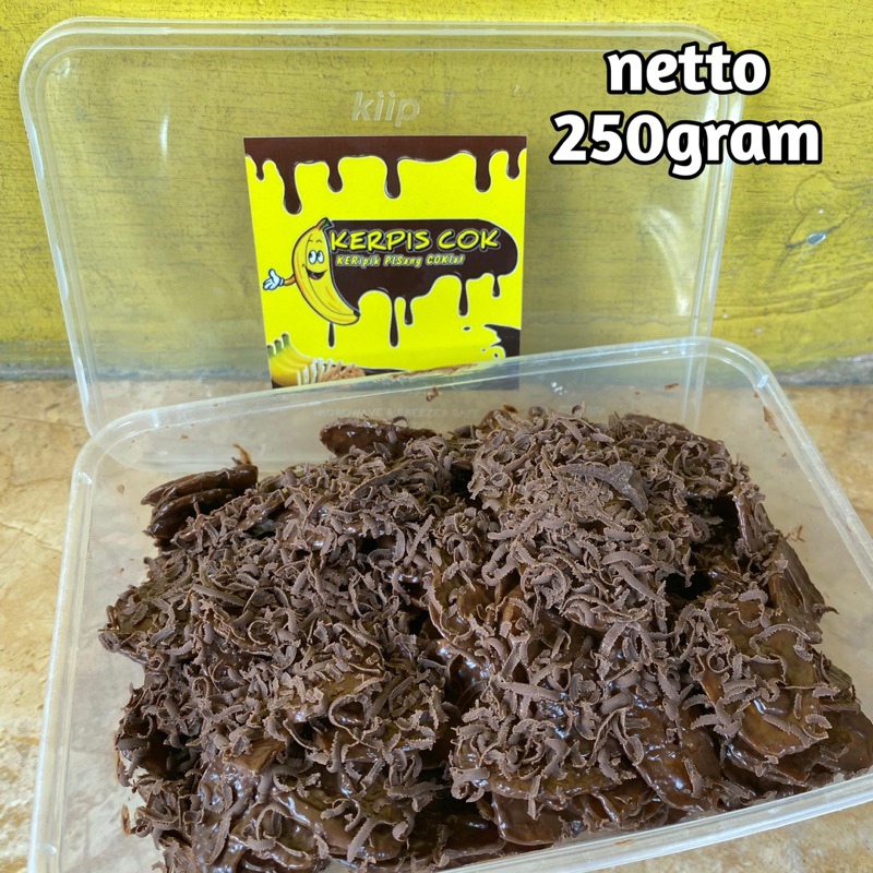 

KERIPIK PISANG COKLAT ( KERPIS COK ) | rasa coklat lumer Netto 250gram.