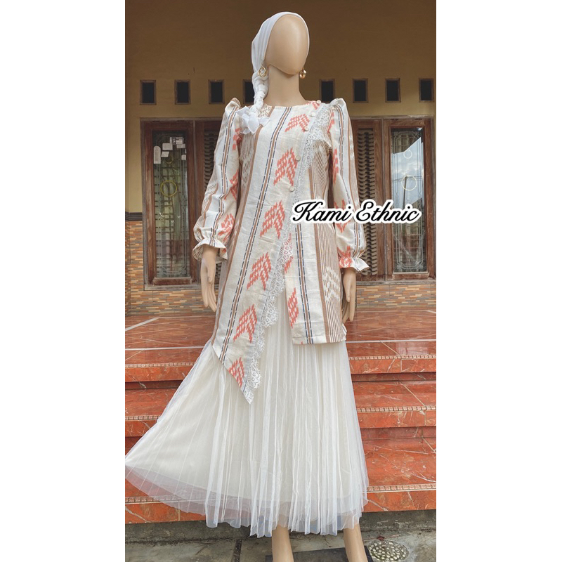 baju tenun couple - sarimbit tenun - tunik tenun - couple keluarga - seragam lebaran