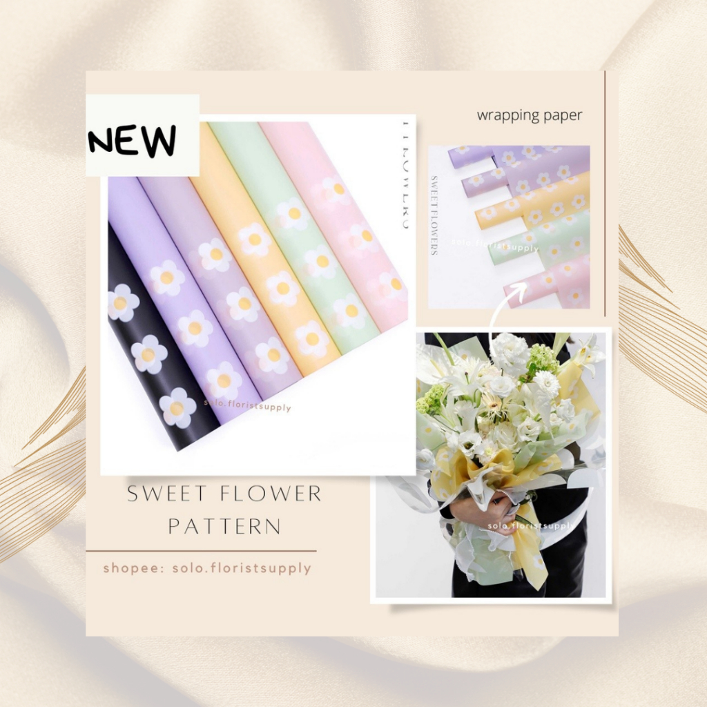 

WRAPPING PAPER SWEET FLOWER PATTERN Cellophane Little Flower Bicolor / Kertas Tissue Buket Bunga Motif Wrapping Paper KERTAS BUKET MOTIF BUNGA ESTETIK BUNGA DAISY ASTER MATAHARI SUN FLOWER WRAPPING PAPER MOTIF FLOWER KERTAS BUKET BUNGA KERING WISUDA