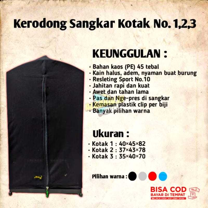 Krodong kerodong selimut sangkar kandang kotak nomor 1-2-3 merk aves terlaris ,Kepala resleting no 1