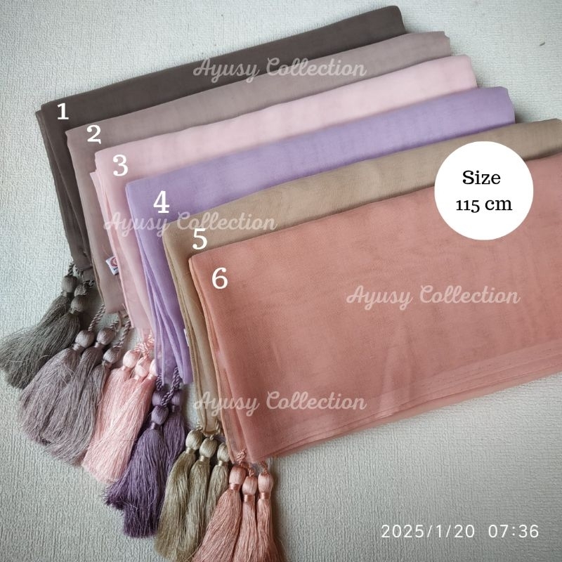 Hijab paris TASSEL POLOS ori Japan Alfatehi