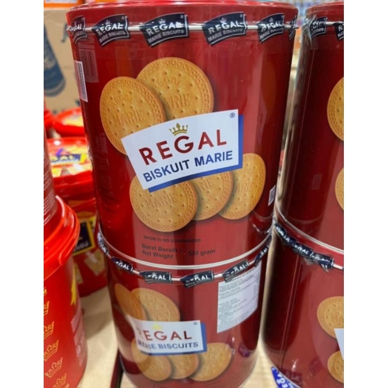 

Regal , Biscuit Marie kemasan kaleng 550 Gr