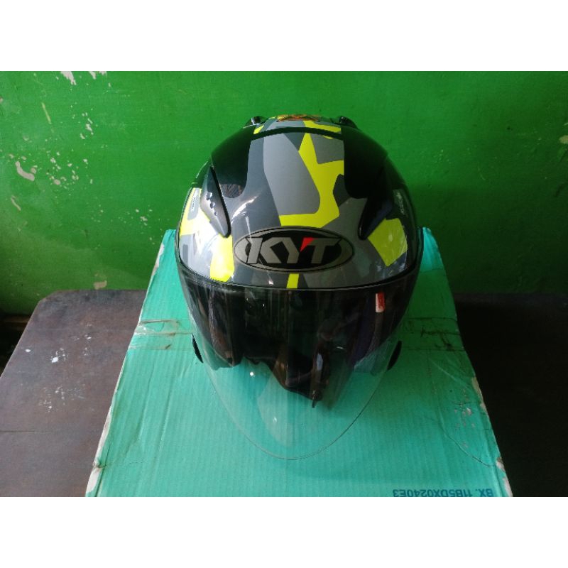 KYT GALAXY FLAT R MIMETIC YELLOW ( ORI )